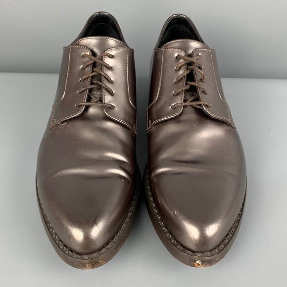 JIMMY CHOO Size 10 Brown Metallic Leather Lace Up Shoes main image 4